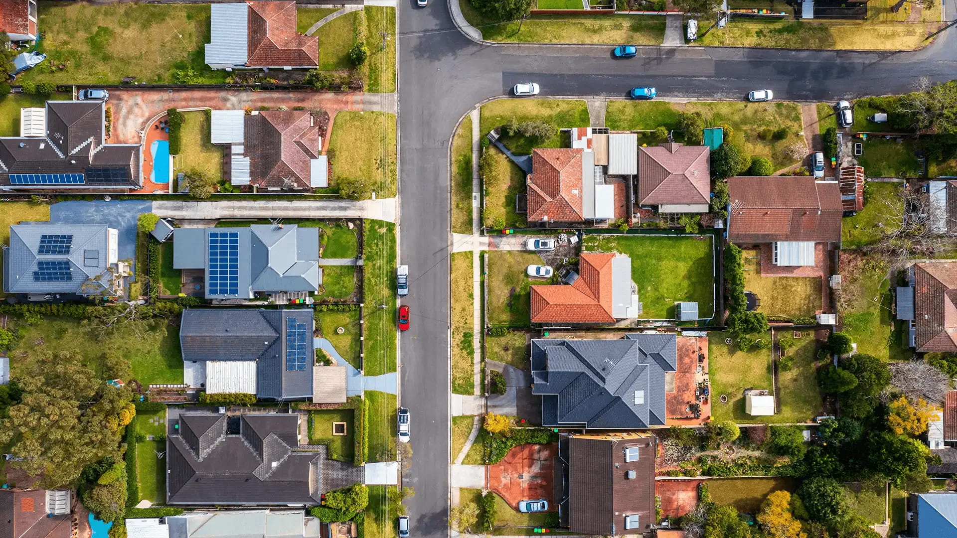 australian suburb, aireal image, property